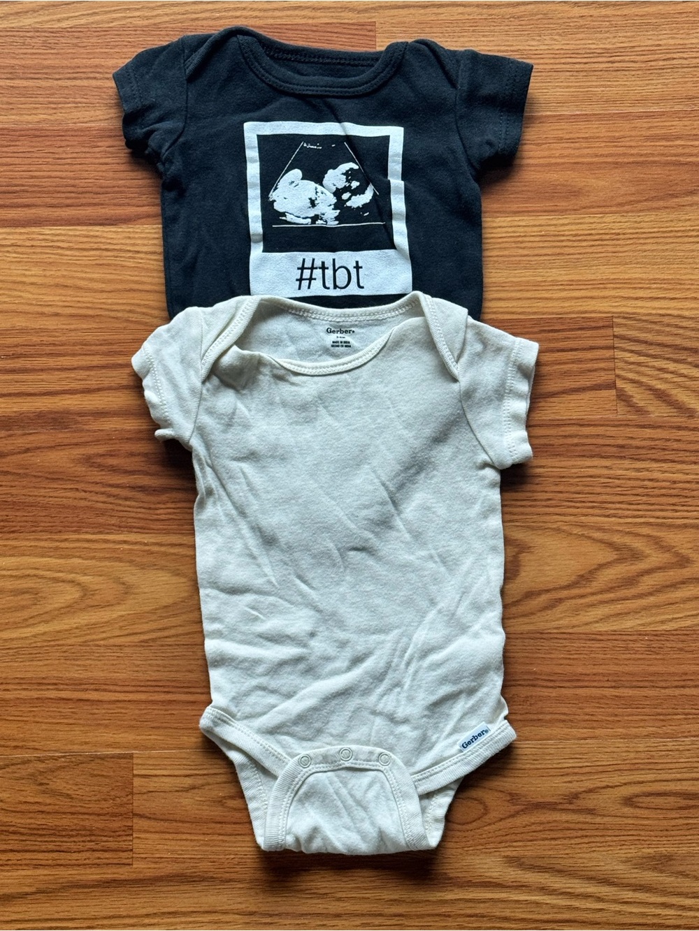 Gerber Baby One-Piece Bodysuits - Navy and Cream (2-Pack)